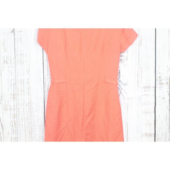 Geary Roark Orange Linen Rayon Sheath Dress Career Size 10 - Picture 8 of 12